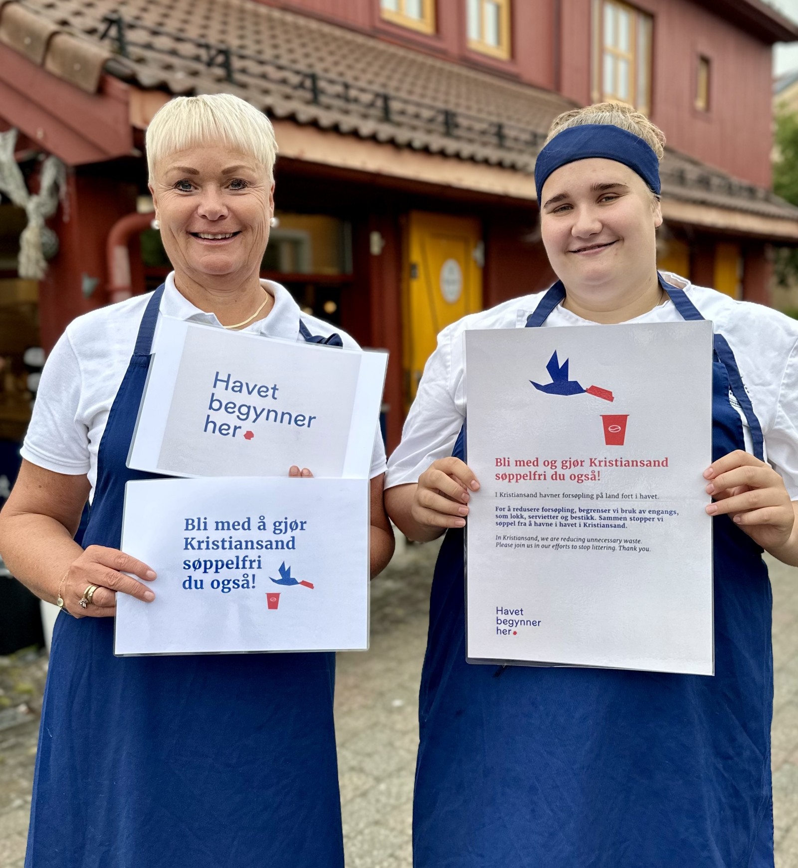 Siren H Fredriksen prosjektleder for «Havet starter her» hos Reinhartsen og leder for Bryggekjøkkenet hos Reinhartsen, Helene Bjerland. 